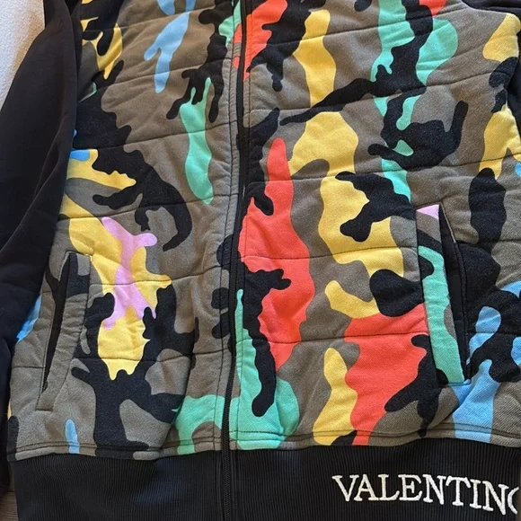 [Valentino] Vintage Puffer Camouflage Full-Zip Lightweight Bomber Jacket Men’s L - Picture 4 of 14
